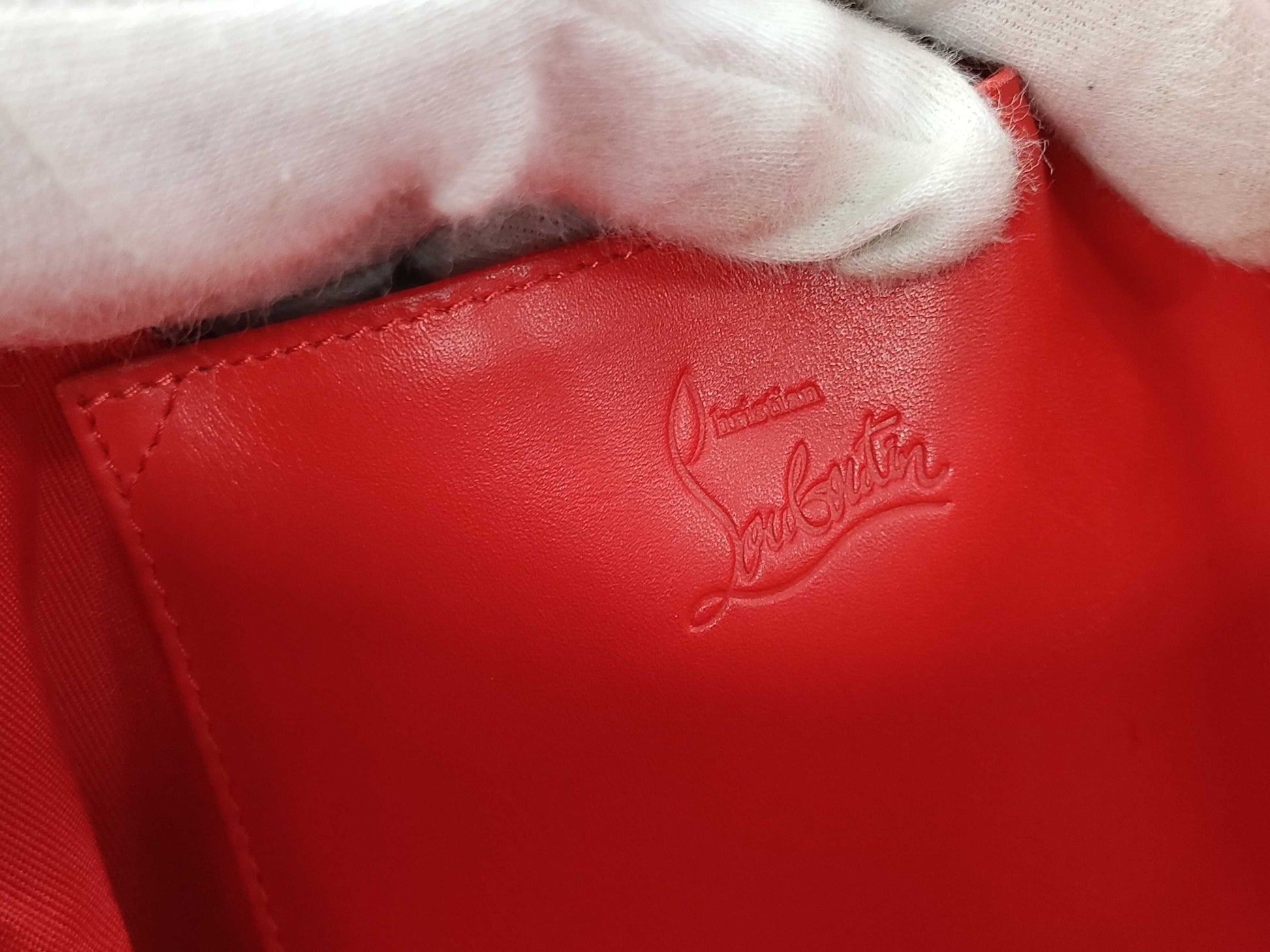 Christian Louboutin Studded Clutch Bag. Accessories: Box, Dust Bag.