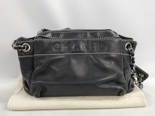 CHANEL Lambskin Logo Chain Shoulder Bag, No. 8, Accessories: Dust Bag, Shoulder Bag