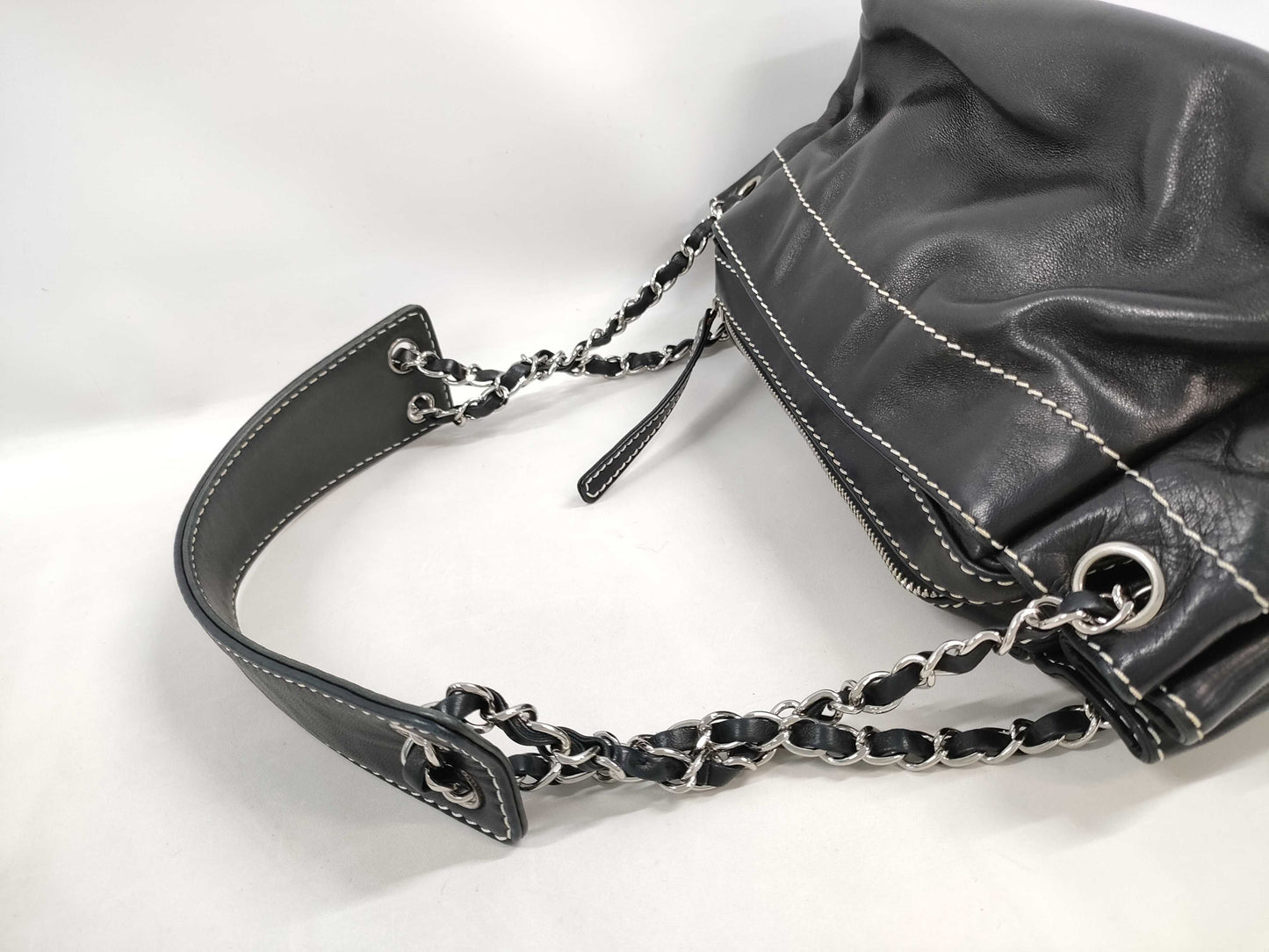 CHANEL Lambskin Logo Chain Shoulder Bag, No. 8, Accessories: Dust Bag, Shoulder Bag