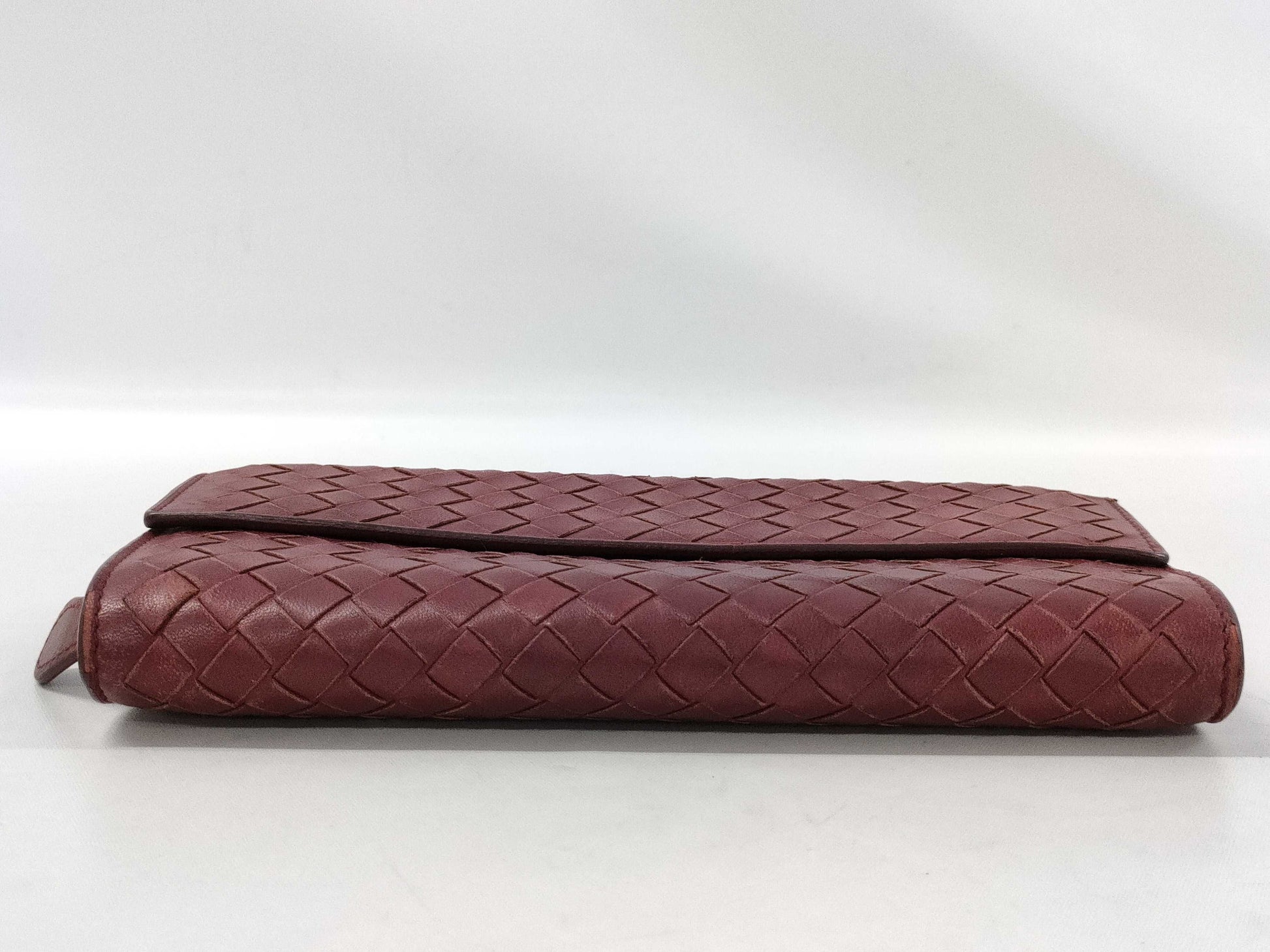BOTTEGA VENETA Bottega Bi-fold Long Wallet Intrecciato Bordeaux Wallet