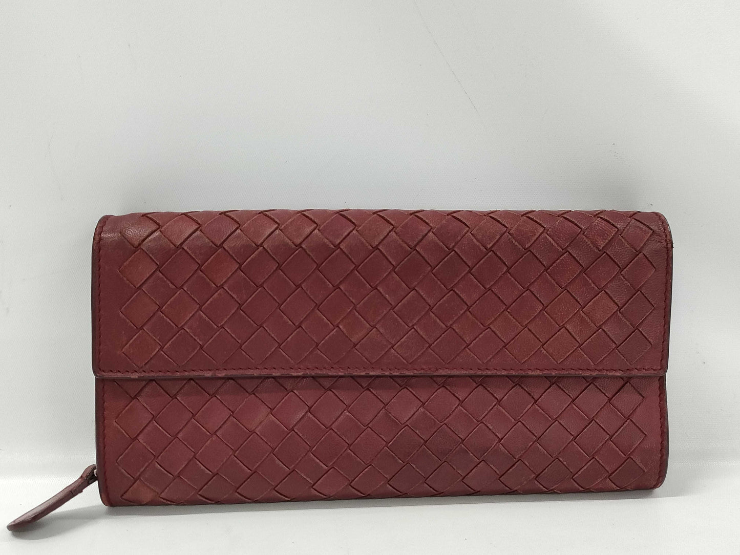 BOTTEGA VENETA Bottega Bi-fold Long Wallet Intrecciato Bordeaux Wallet