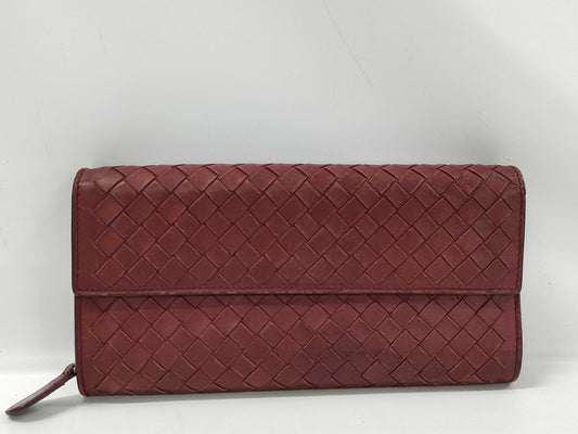 BOTTEGA VENETA Bottega Bi-fold Long Wallet Intrecciato Bordeaux Wallet