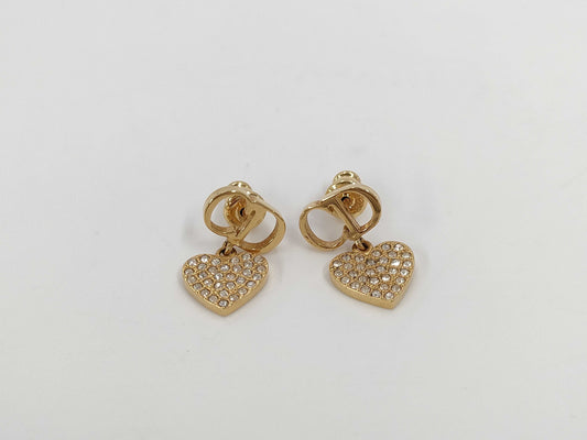 Dior Clair D Lune Heart Earrings Accessories: Box Storage Bag Earrings