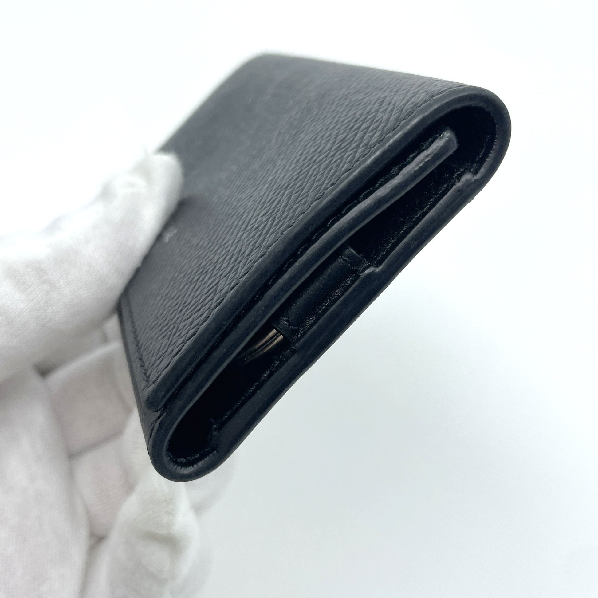 CELINE Leather Key Case 6 Strands Black Key Case Keychain
