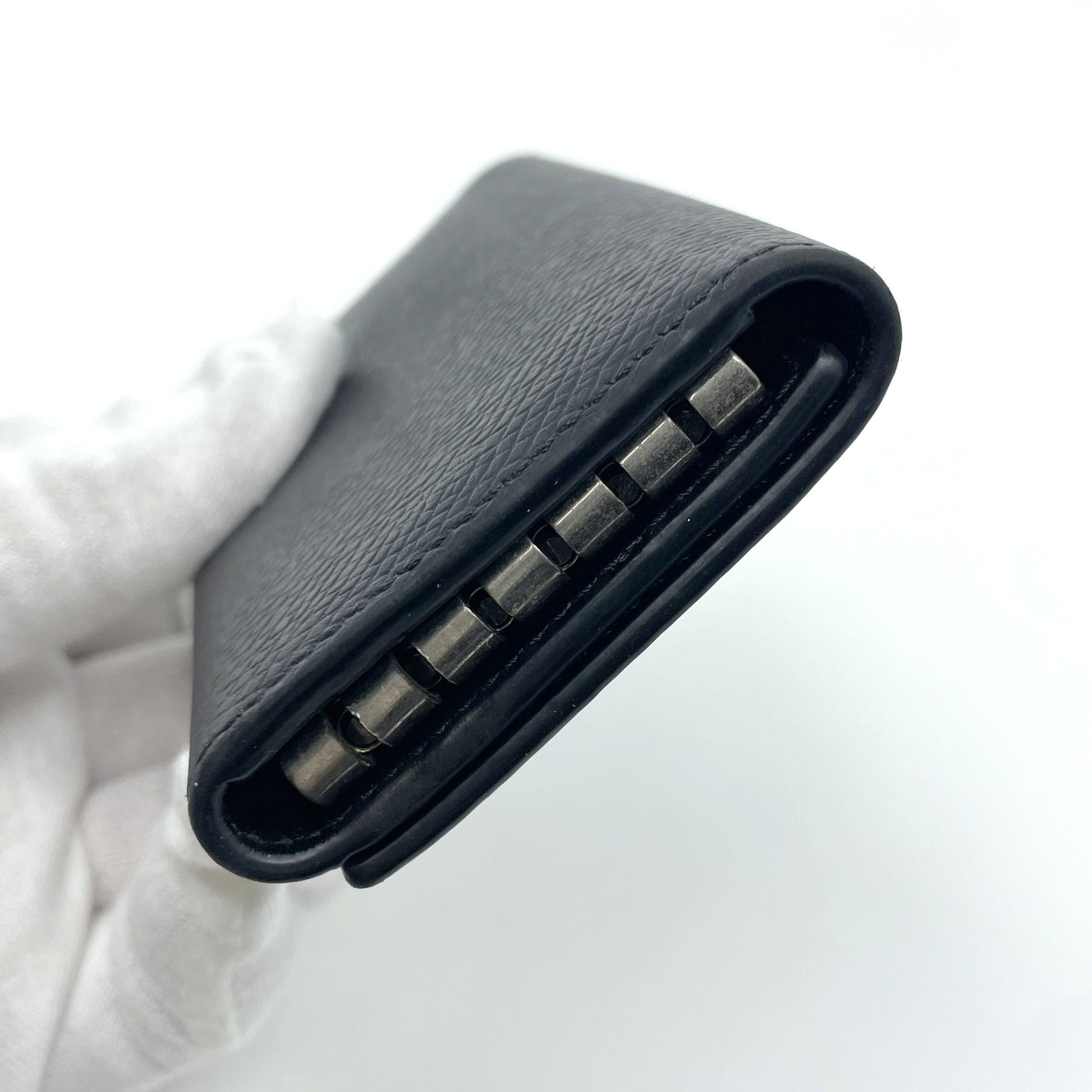 CELINE Leather Key Case 6 Strands Black Key Case Keychain