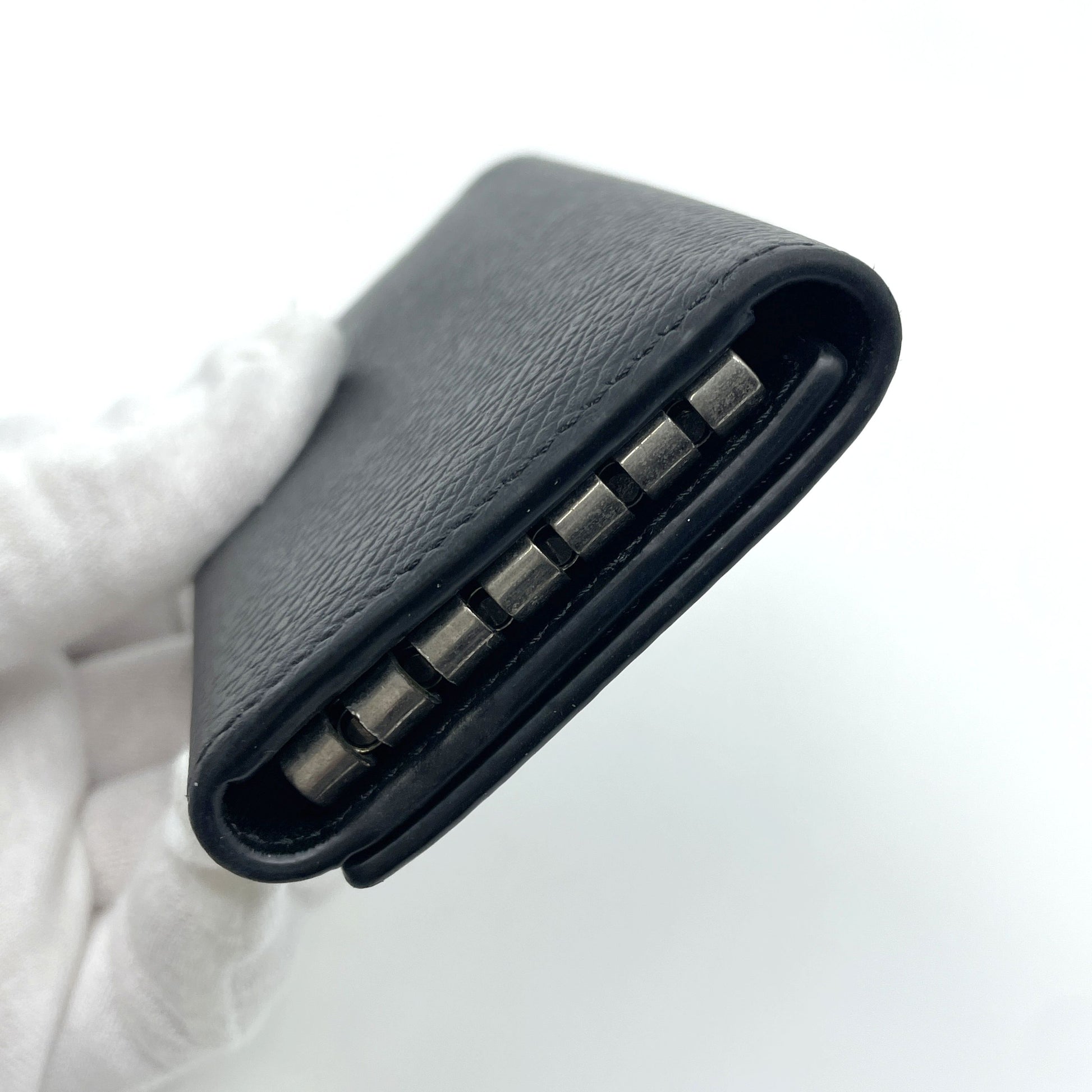 CELINE Leather Key Case 6 Strands Black Key Case Keychain