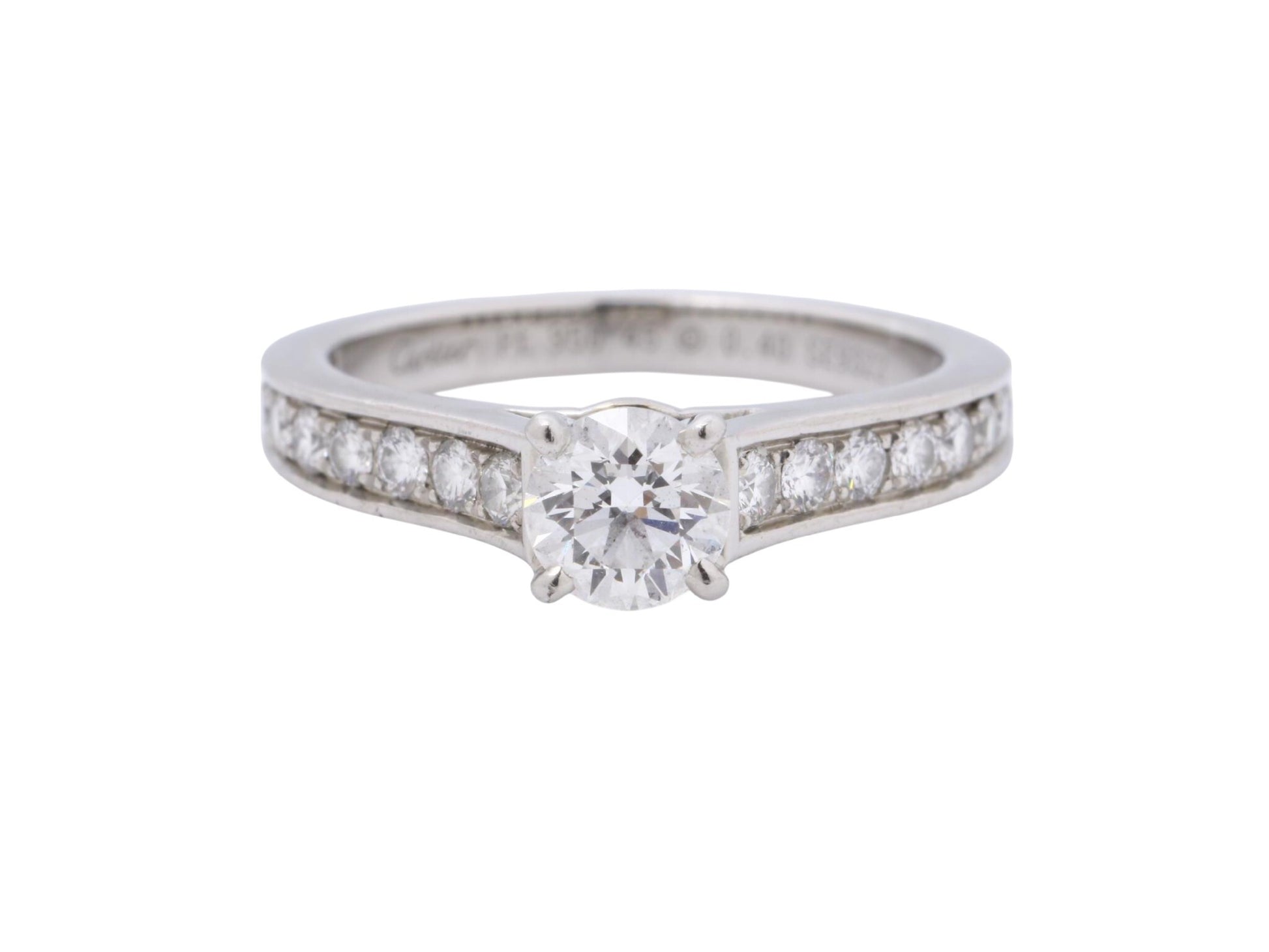 Cartier Etancell Half Eternity #45 D0.40ct Melee Diamond Pt950 3.6g Ring