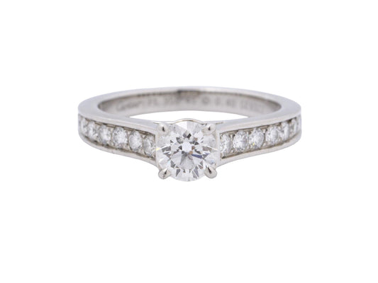 Cartier Etancell Half Eternity #45 D0.40ct Melee Diamond Pt950 3.6g Ring