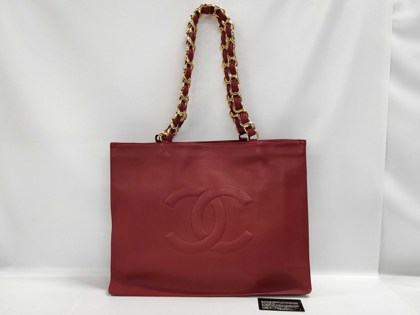 CHANEL Chain Tote Red Tote Bag