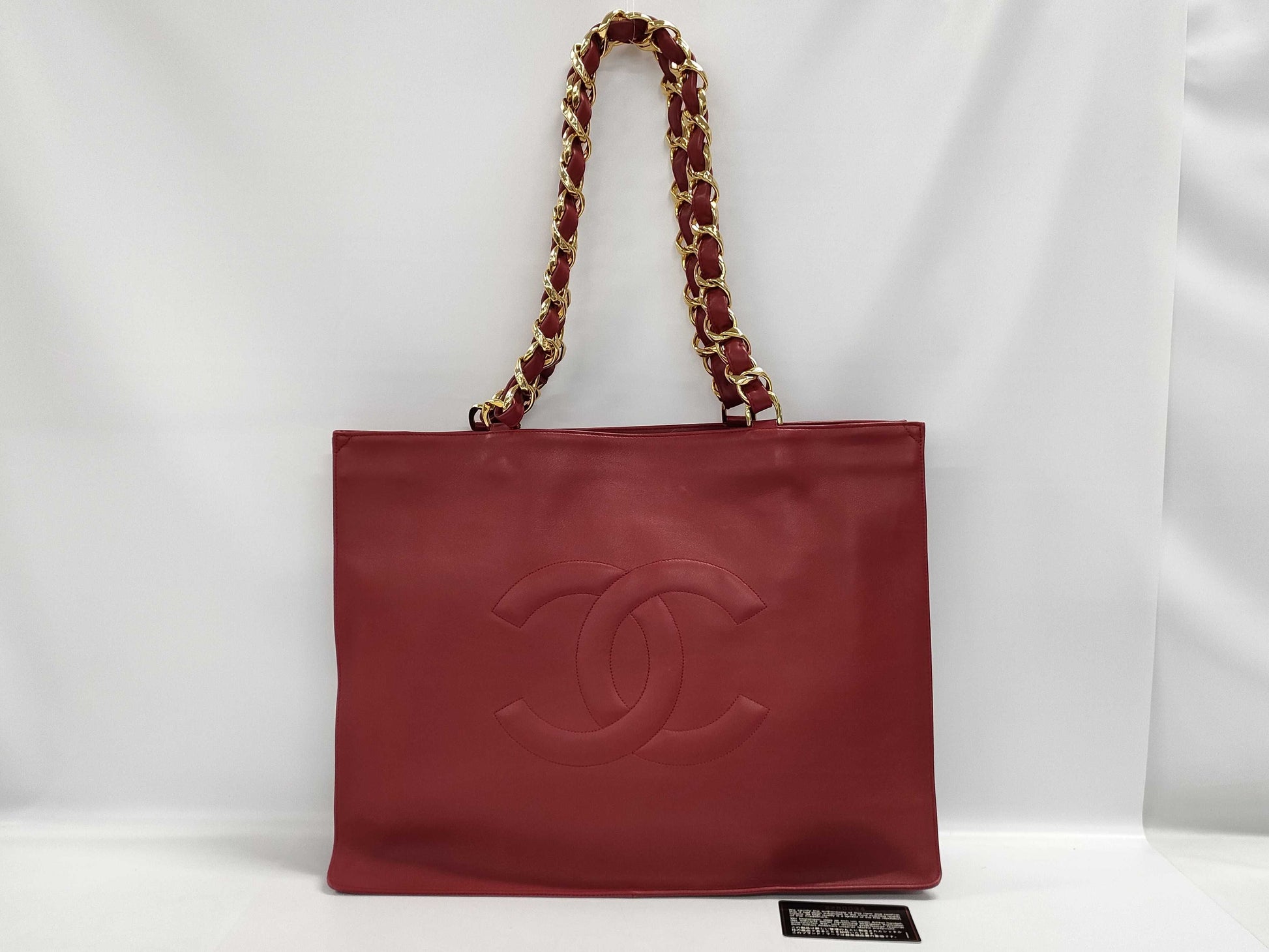 CHANEL Chain Tote Red Tote Bag