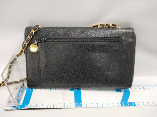 CHANEL Caviar Skin Coco Mark Chain Wallet Shoulder Bag