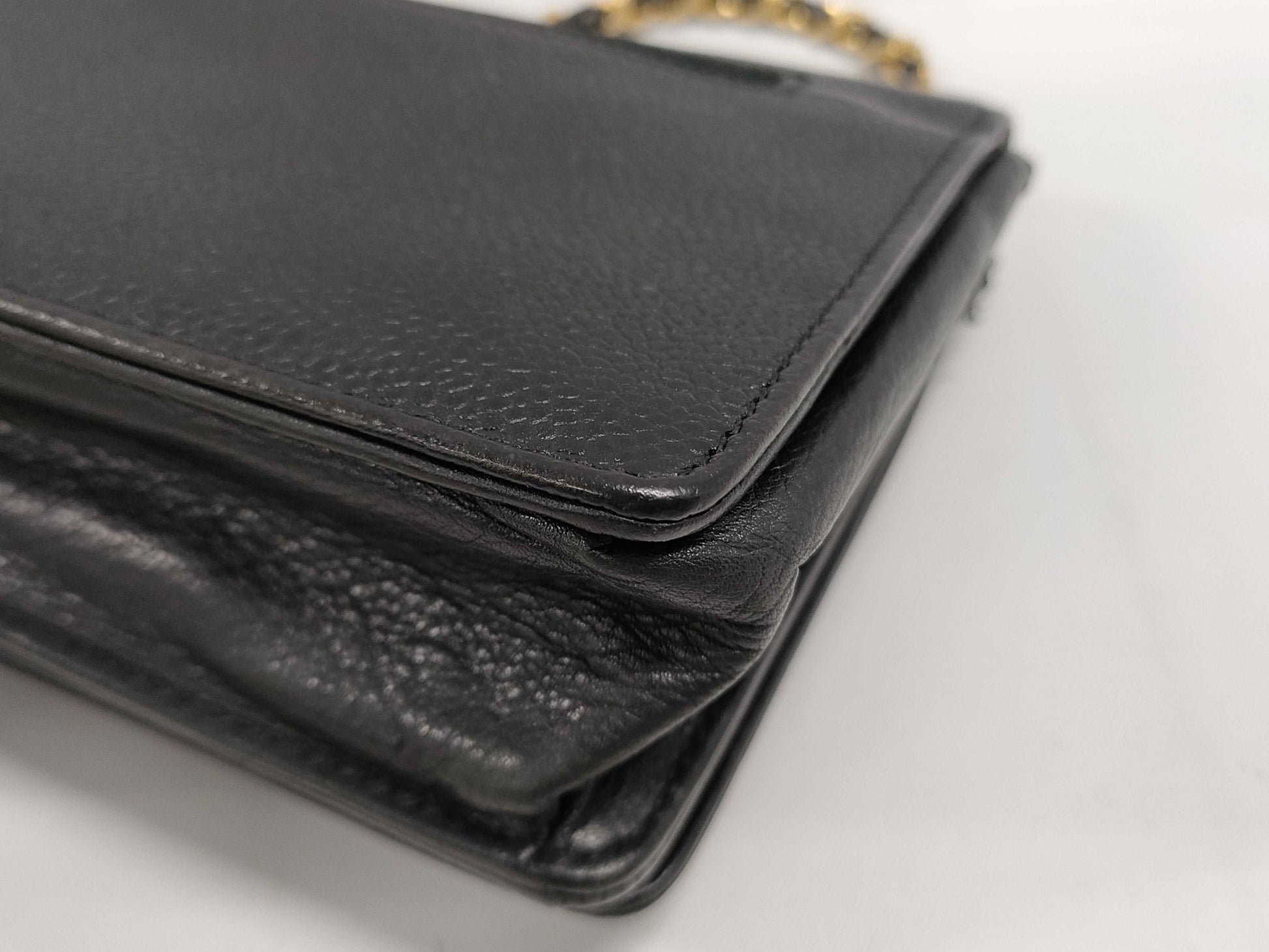 CHANEL Caviar Skin Coco Mark Chain Wallet Shoulder Bag