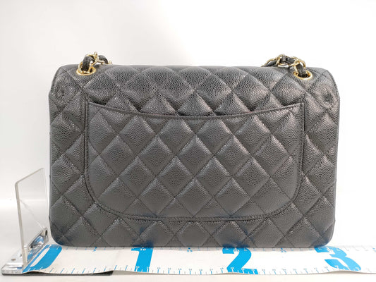 CHANEL Caviar Skin Matelasse w Jumbo Shoulder Bag