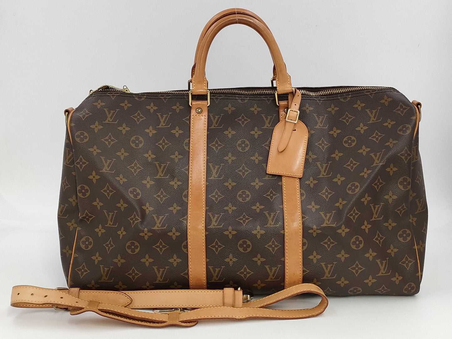 LOUIS VUITTON LV Monogram Keepall 50 Bandouliere Boston Bag