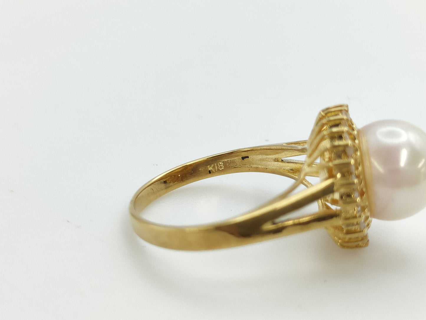 Pearl diameter approx. 8.7mm D0.21ct K18 3.7g ring