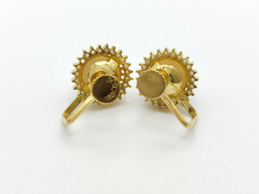 Pearl diameter: Approx. 8.5/8.6mm, D0.36ct, 750g, 5.7g, Earrings