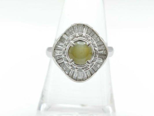 Chrysoberyl Cat's Eye Diamond PT900 10.8g Ring