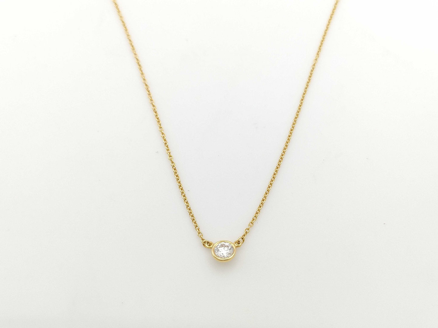 Tiffany&Co. By the Yard D0.23ct 1PD Au750 1.7g Necklace