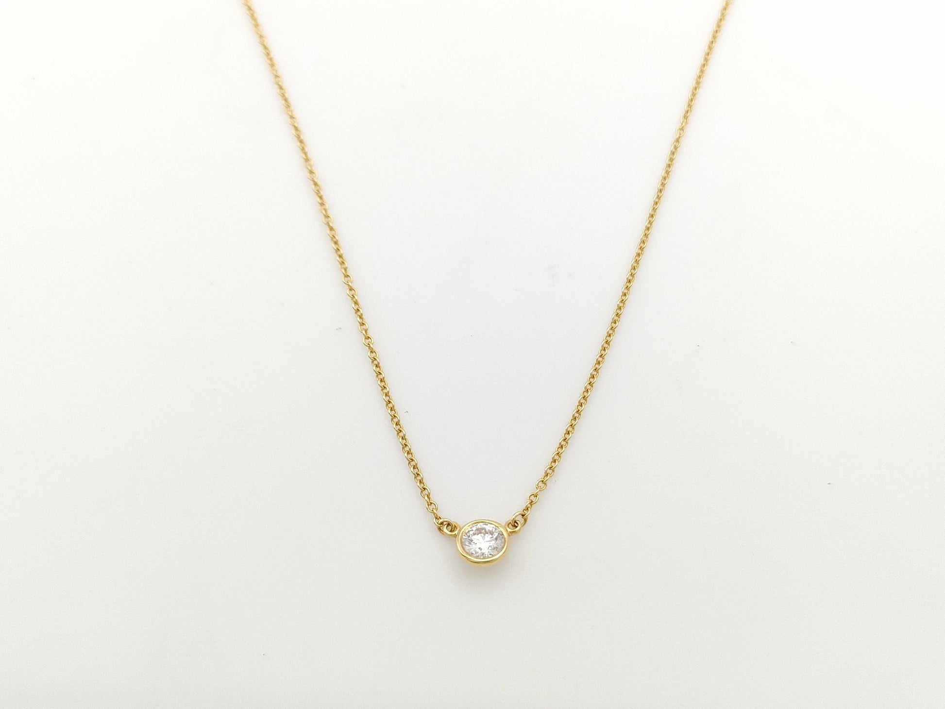 Tiffany&Co. By the Yard D0.23ct 1PD Au750 1.7g Necklace