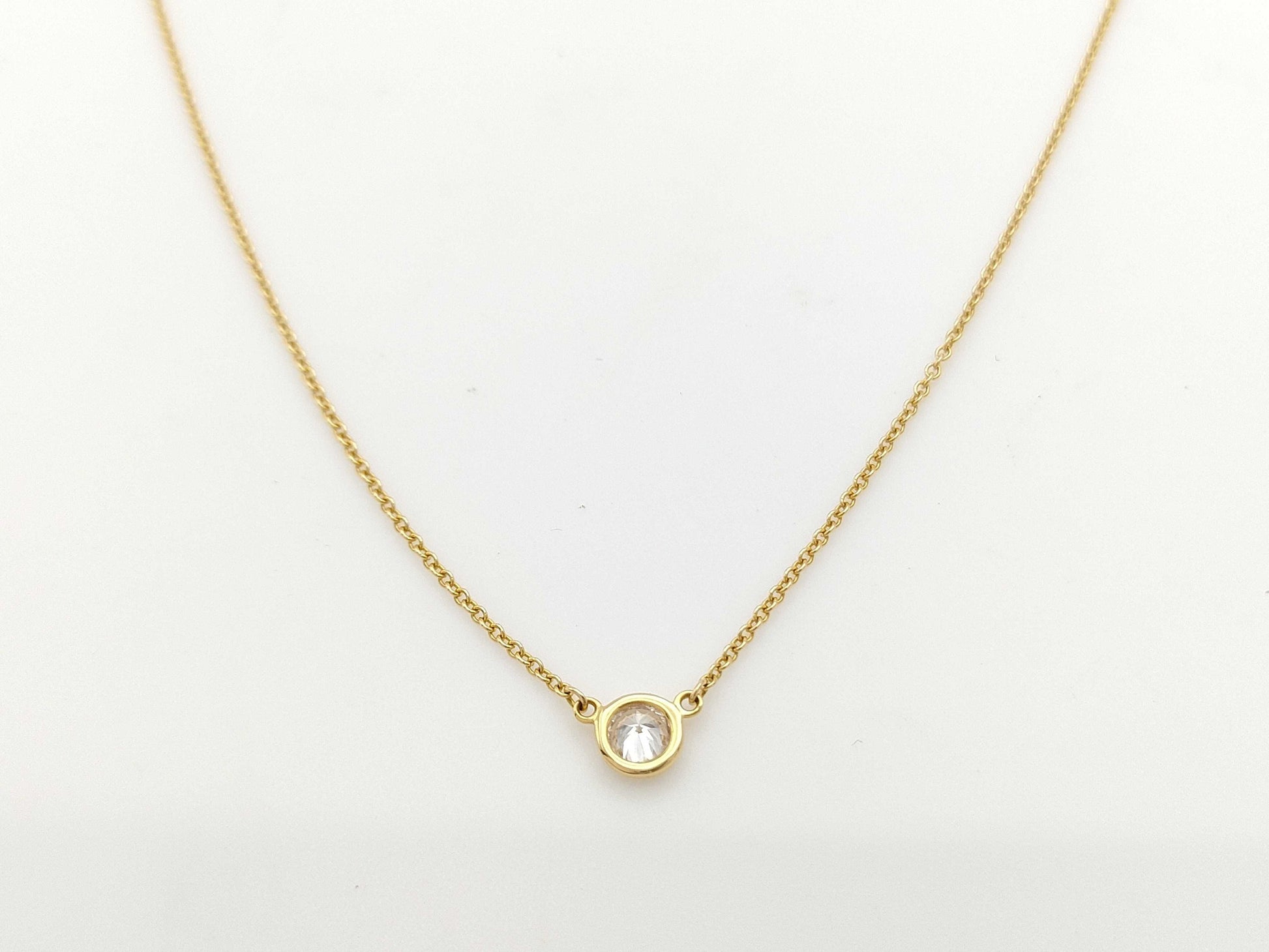 Tiffany&Co. By the Yard D0.23ct 1PD Au750 1.7g Necklace