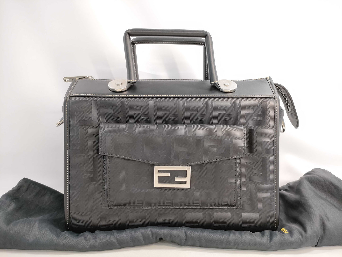 FENDI Zucca Handbag Leather/PVC Handbag