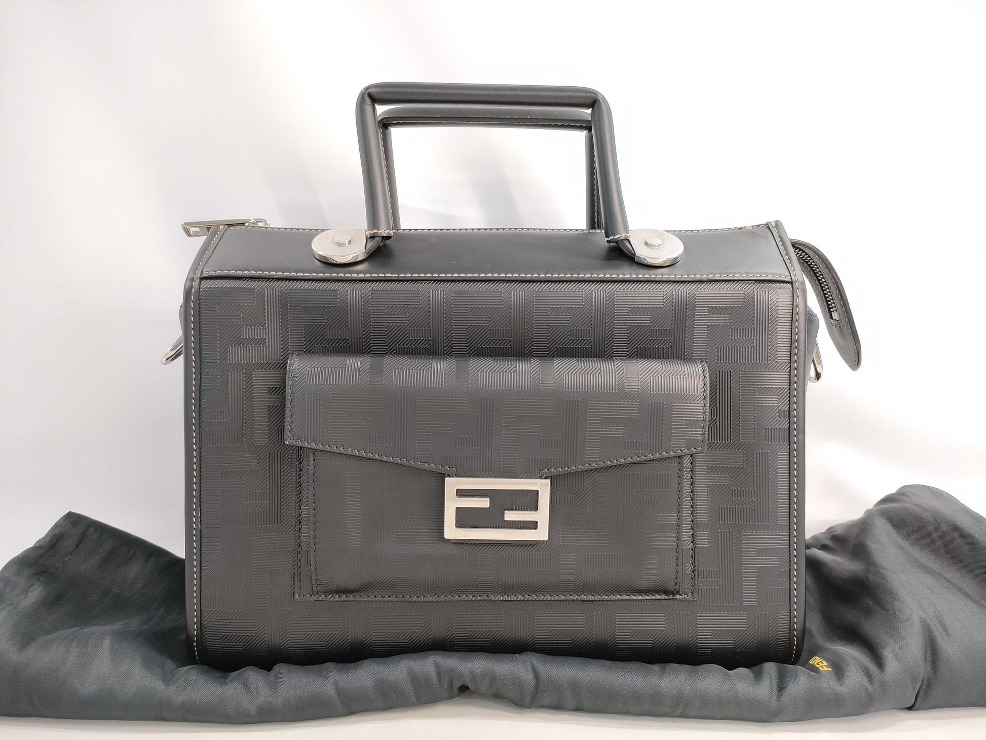 FENDI Zucca Handbag Leather/PVC Handbag