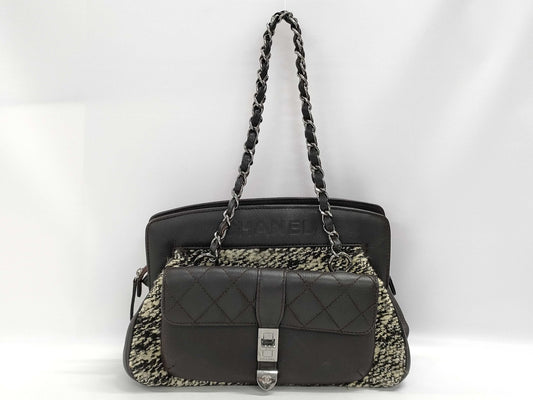 CHANEL 2.55/Matelasse Chain Shoulder Bag Leather Tweed Shoulder Bag