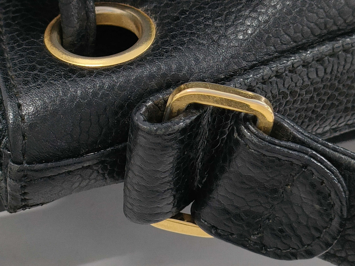 CHANEL Triple Coco Chain Shoulder Bag Caviar Skin Shoulder Bag