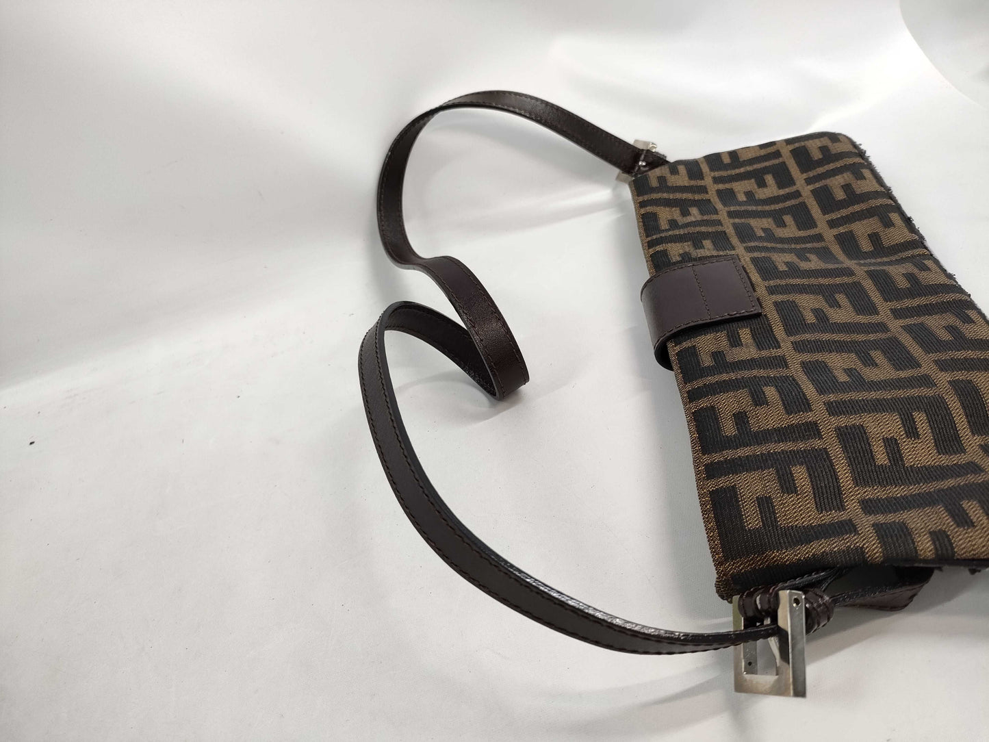 FENDI Zucca Shoulder Nylon Canvas Shoulder Bag