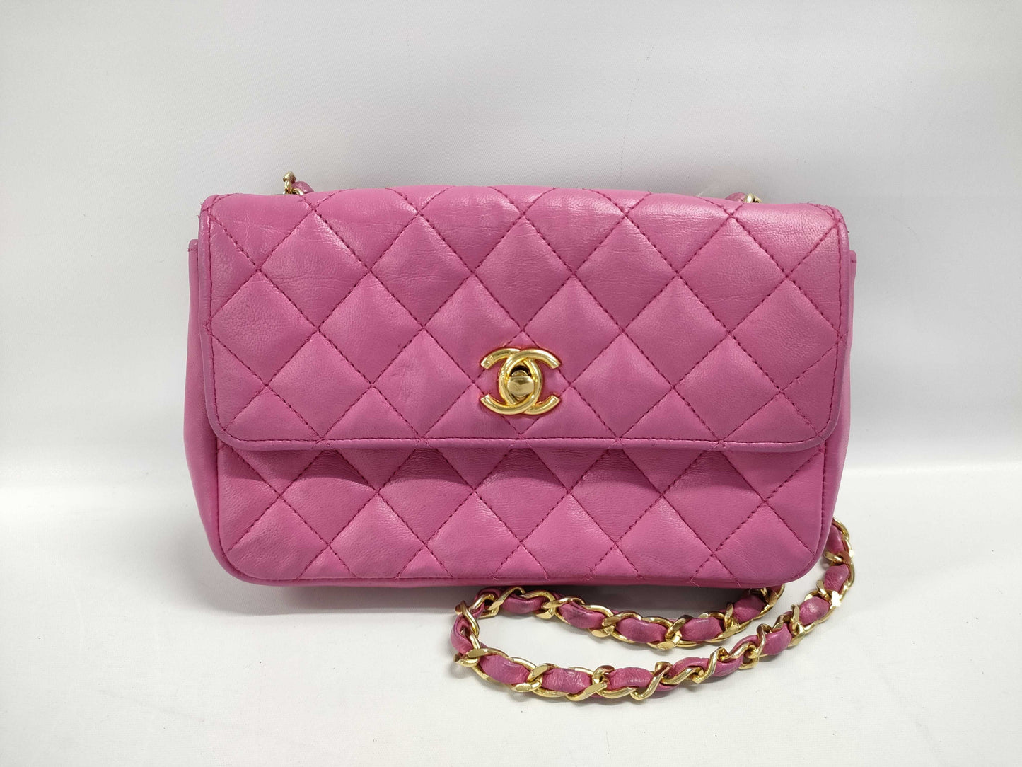 CHANEL Mini Matelasse Lambskin Pink GD Hardware 0 Series Shoulder Bag