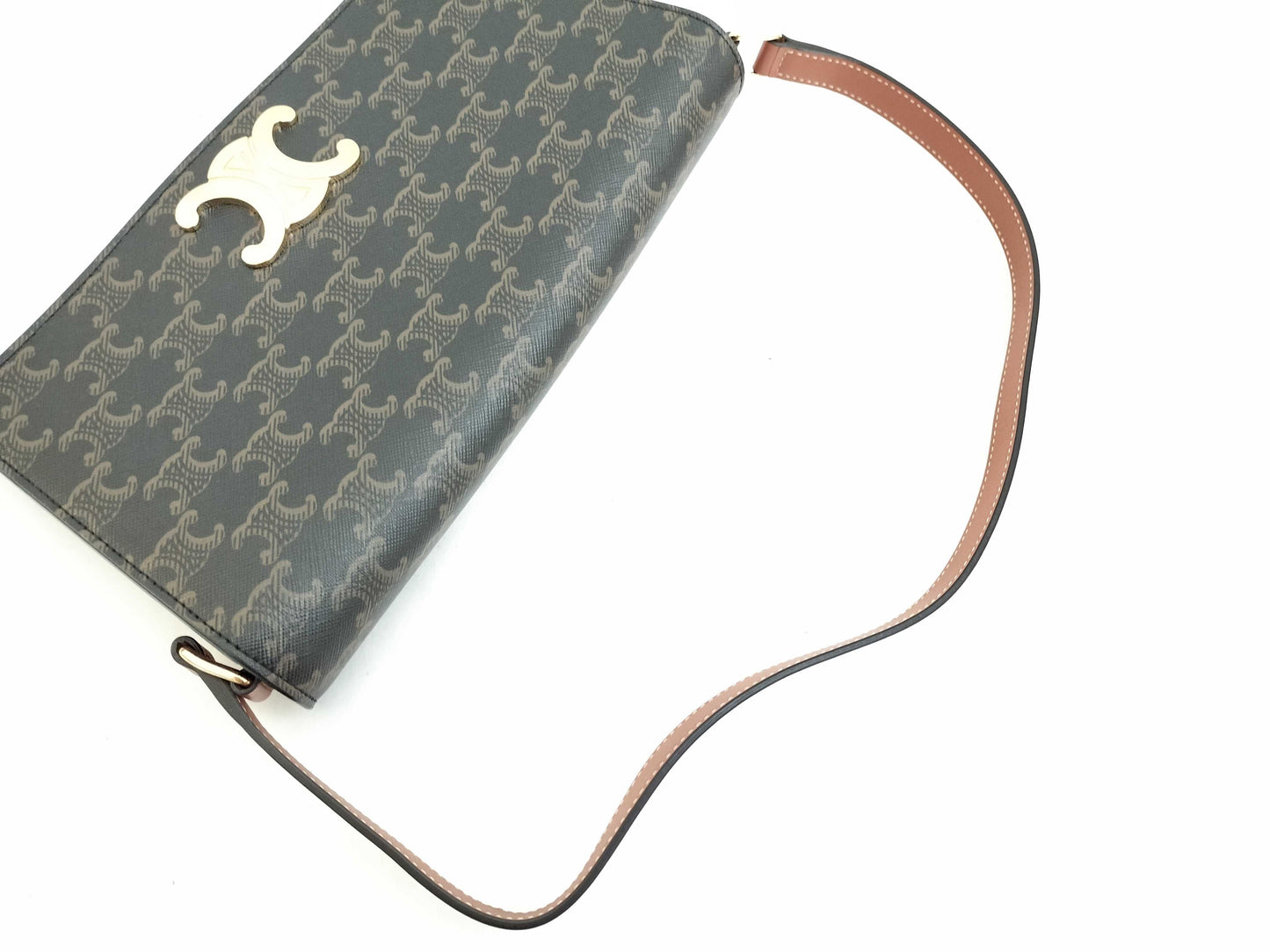 CELINE Trapeze Teen Triomphe Shoulder Bag in Brown 199282.CUZ.04LU