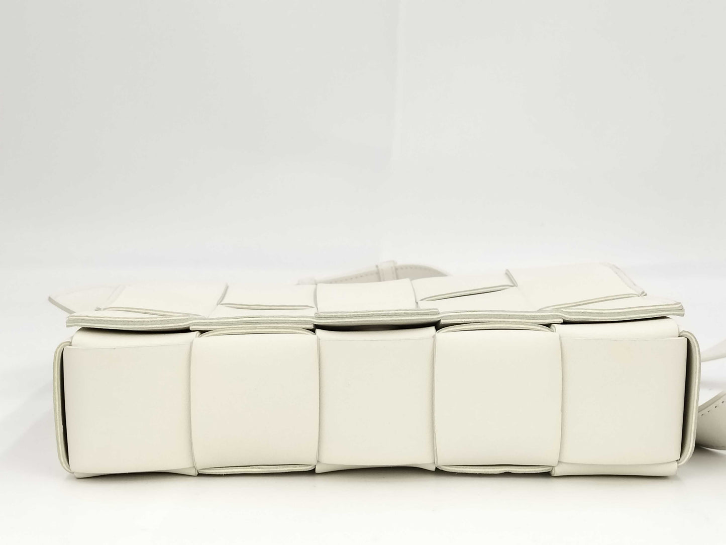 BOTTEGA VENETA Cassette Small Shoulder Bag, Maxi Intrecciato, White
