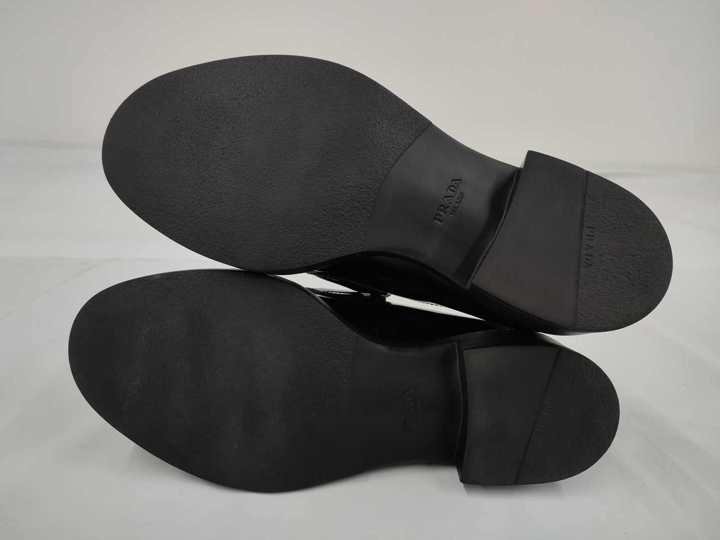 PRADA Chocolate Brushed Leather Loafers, Size 37.5