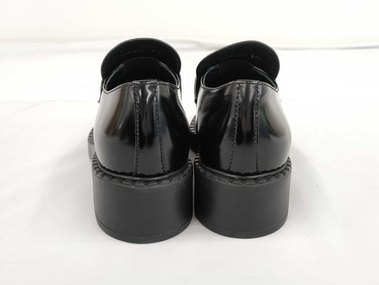 PRADA Chocolate Brushed Leather Loafers, Size 37.5