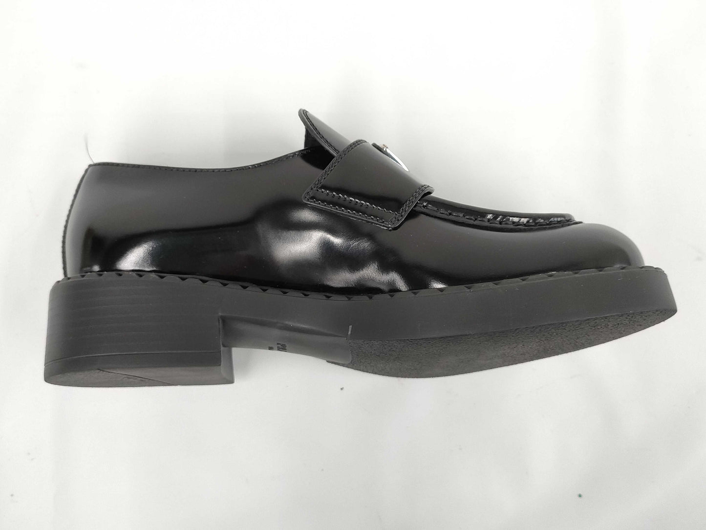 PRADA Chocolate Brushed Leather Loafers, Size 37.5