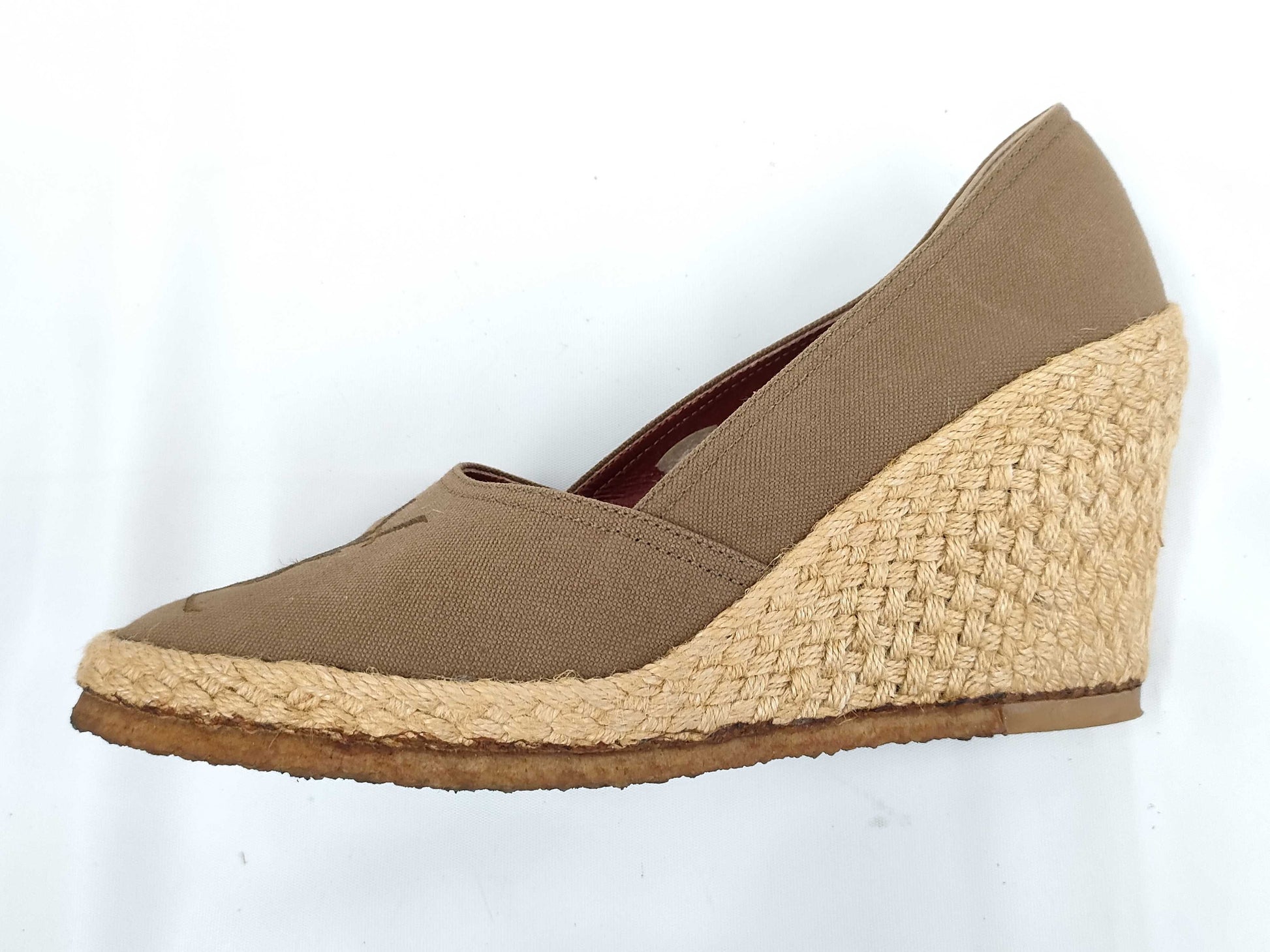 Yves Saint Laurent Logo Canvas Espadrilles Size 35.5 Pumps