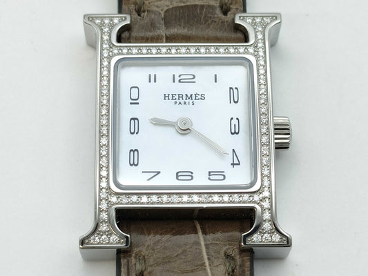HERMES H Watch Mini HH1.131 3523653 Quartz Shell Dial Women's Watch