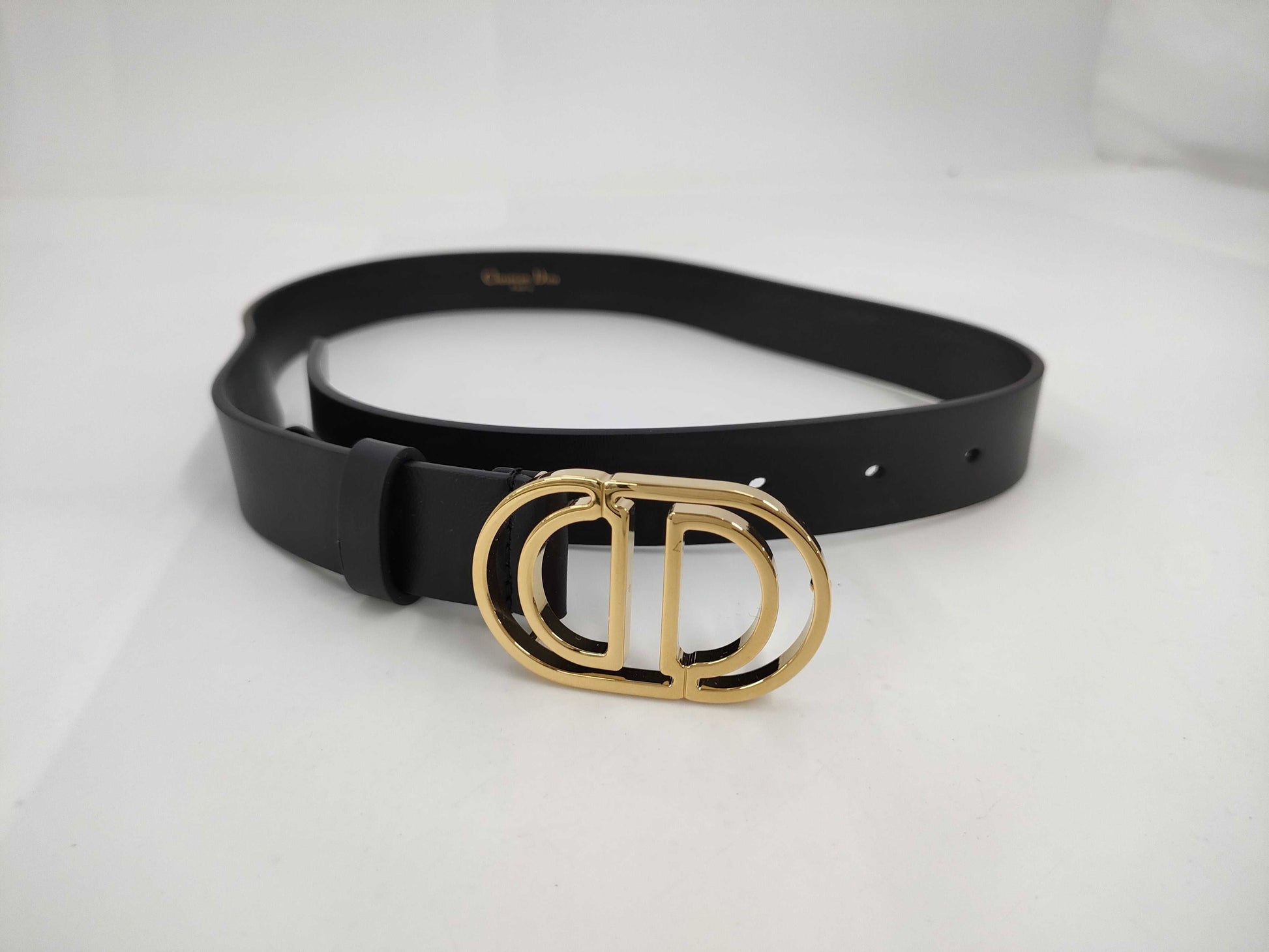 Dior CD Logo Belt 70 Leather Black Other Accessories