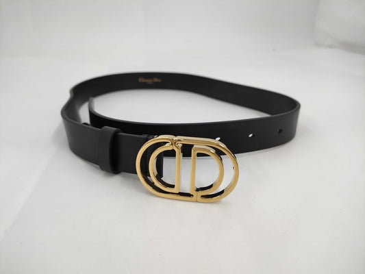 Dior CD Logo Belt 70 Leather Black Other Accessories