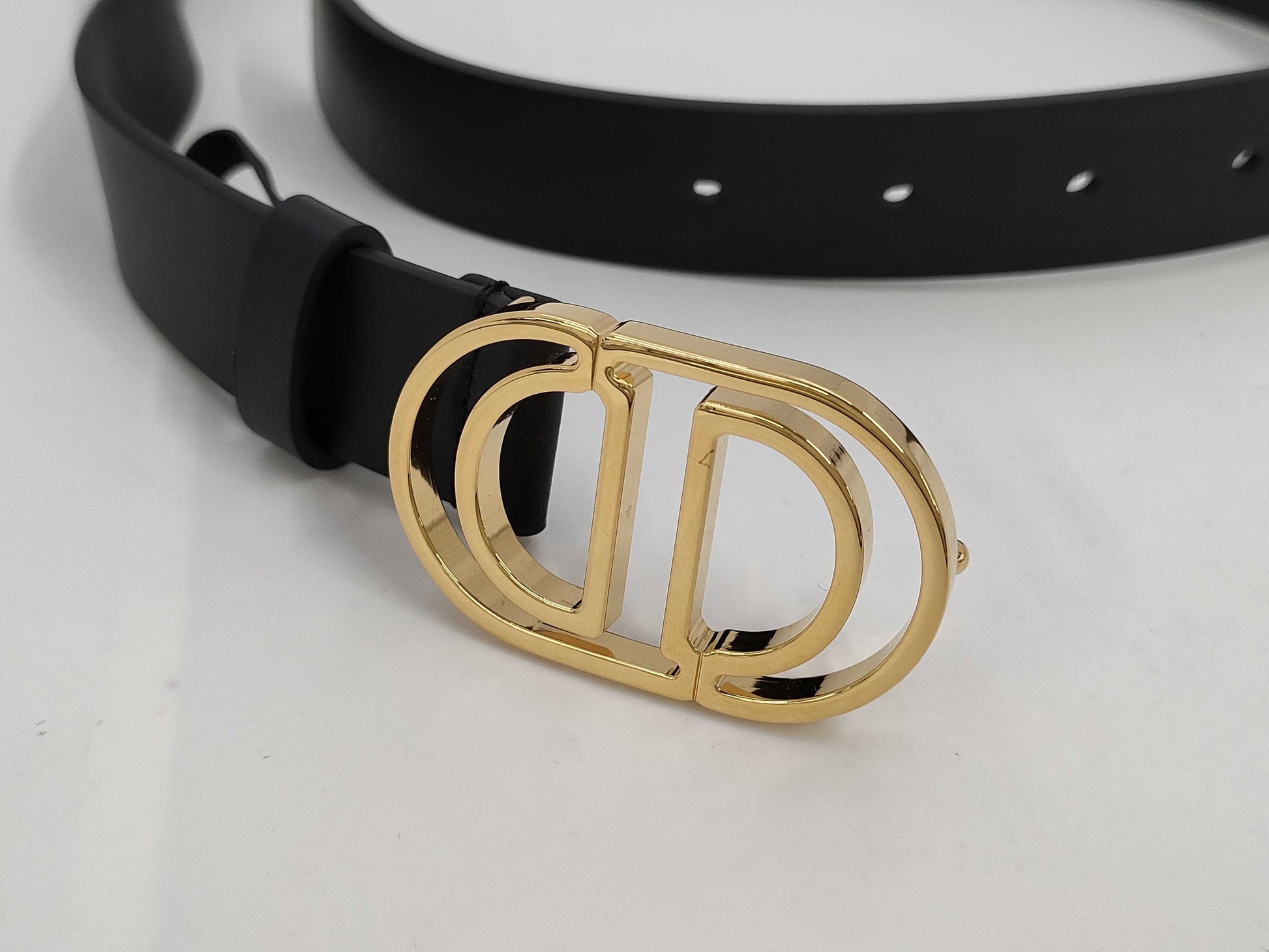 Dior CD Logo Belt 70 Leather Black Other Accessories
