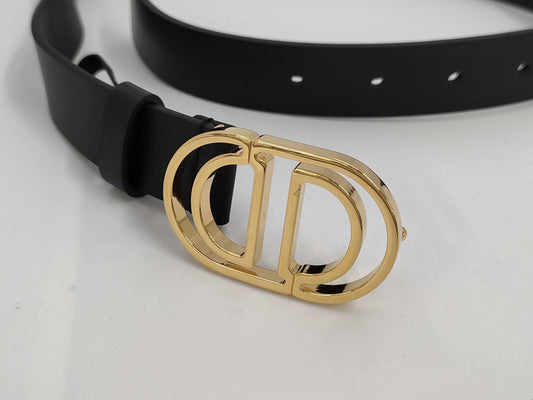 Dior CD Logo Belt 70 Leather Black Other Accessories