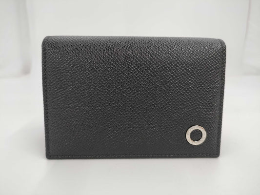 BVLGARI Bulgari Bulgari Leather Card Case Black Business Card Holder Card Case, Pass Case, Business Card Holder