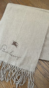 Rare BURBERRY cashmere scarf, solid color. Length: 152cm, Width: 31cm. 100% cashmere. Rare color, solid brown.