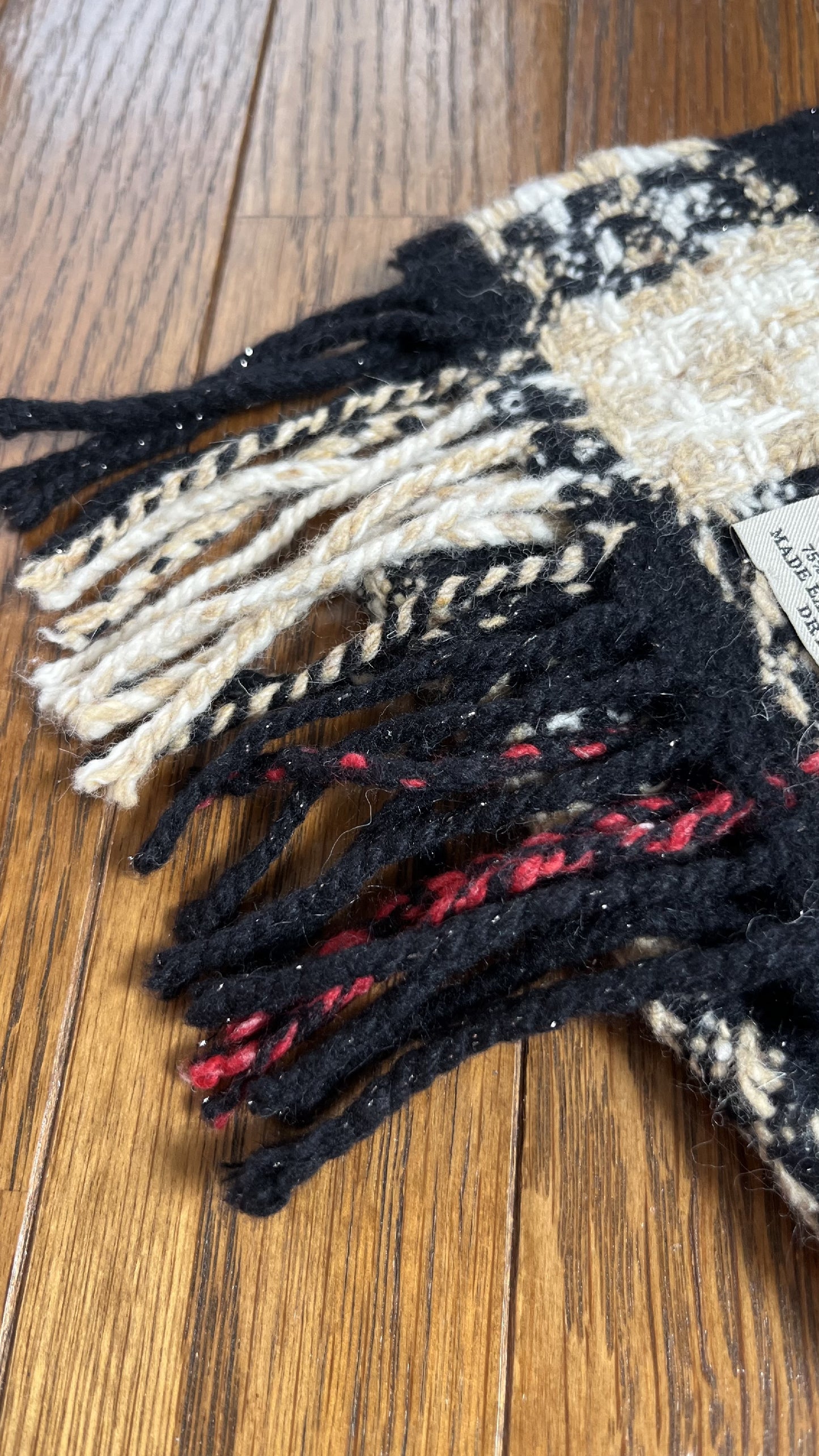 Rare BURBERRY Angora Nova Check Scarf, Length: 192cm, Width: 14.5cm, Woolangora, Rare Nova Check Color, Silver Thread