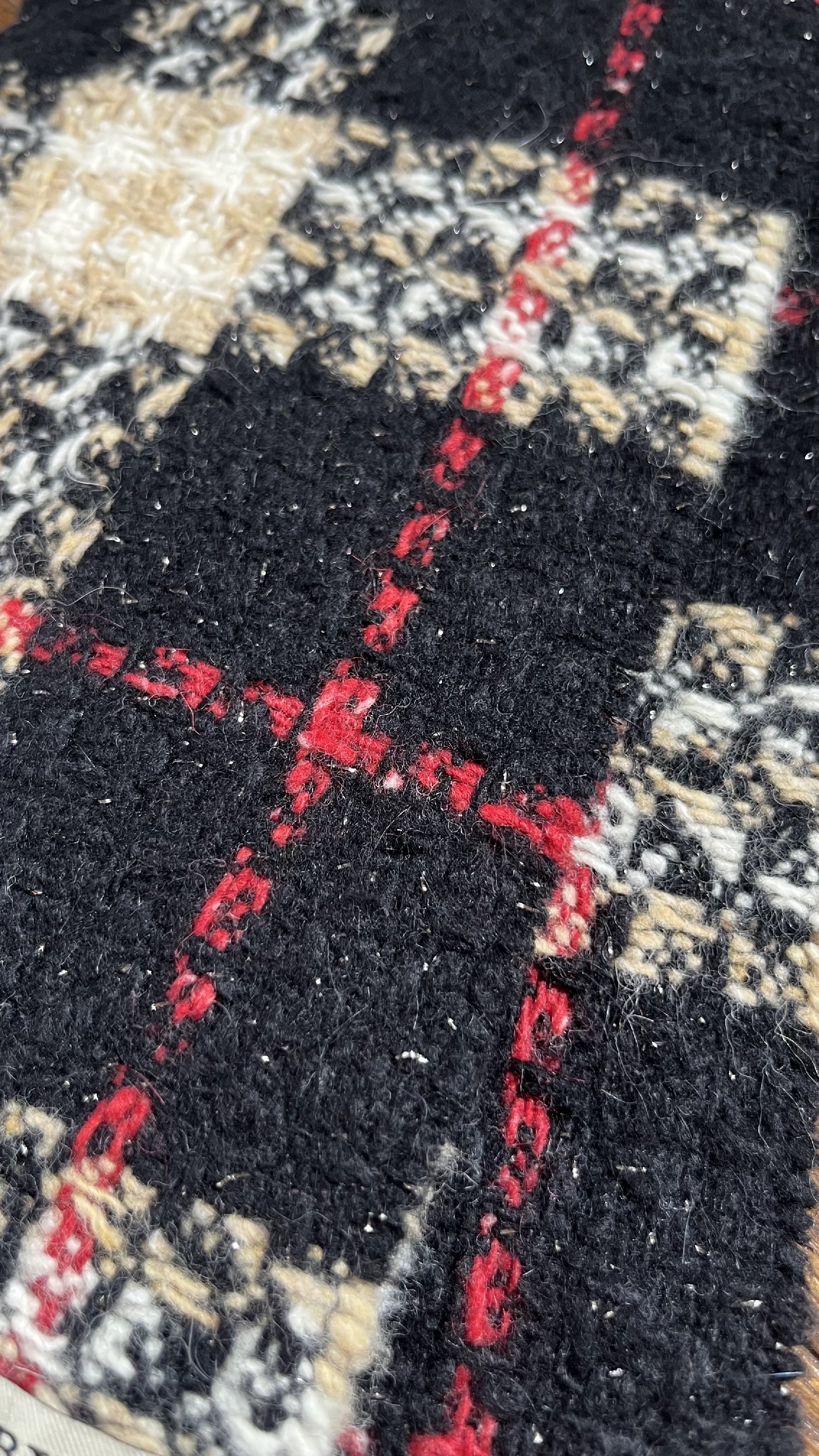 Rare BURBERRY Angora Nova Check Scarf, Length: 192cm, Width: 14.5cm, Woolangora, Rare Nova Check Color, Silver Thread