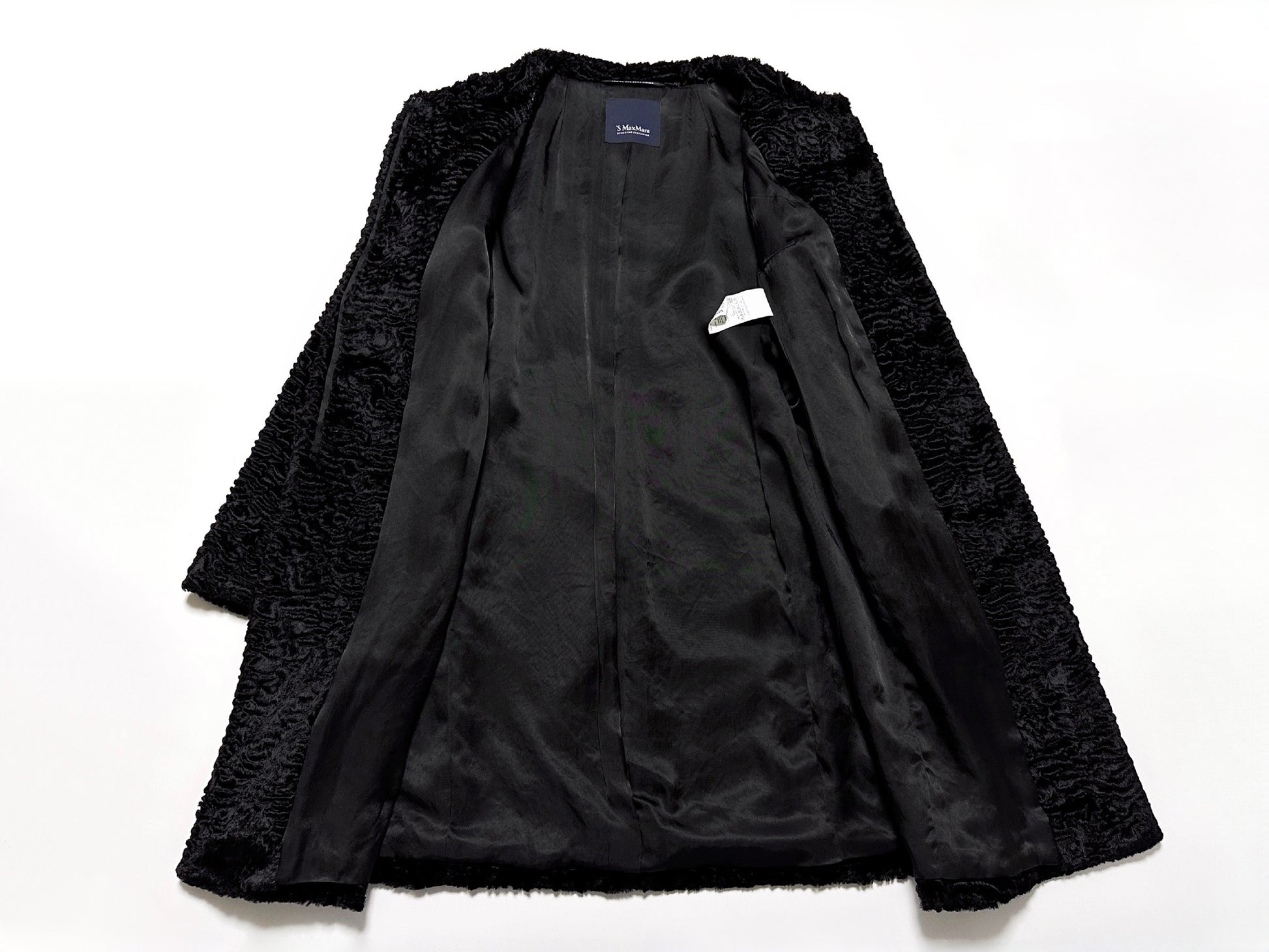 MaxMara No-Collar Black Coat Size 40