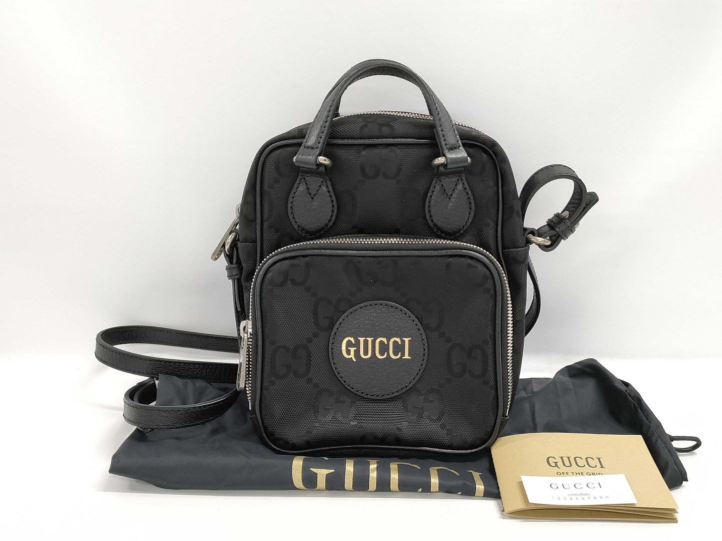 GUCCI Off the Grit 2-Way Black Shoulder Bag
