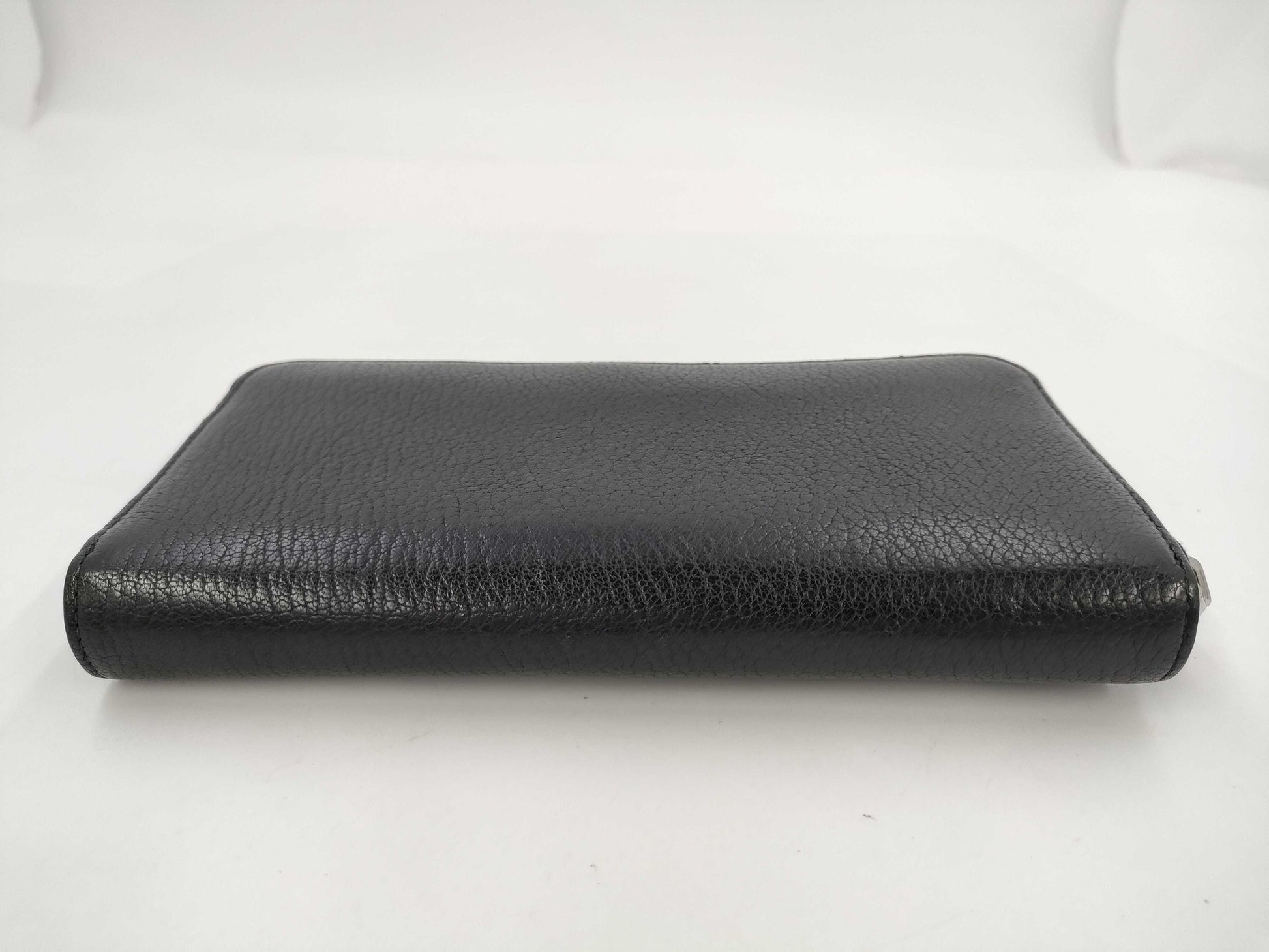 Miu Miu Leather Round Zip Long Wallet Black Bag