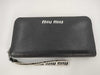 Miu Miu Leather Round Zip Long Wallet Black Bag
