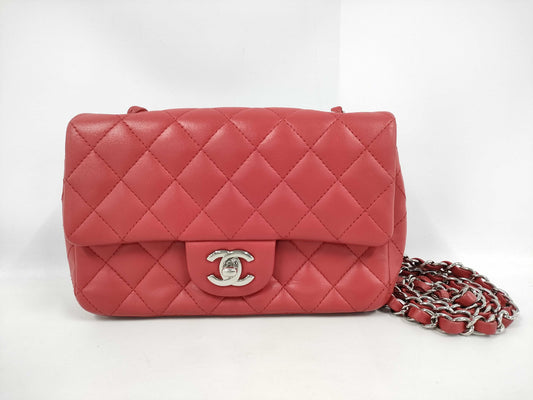 CHANEL Mini Matelasse 20 Red Shoulder Bag